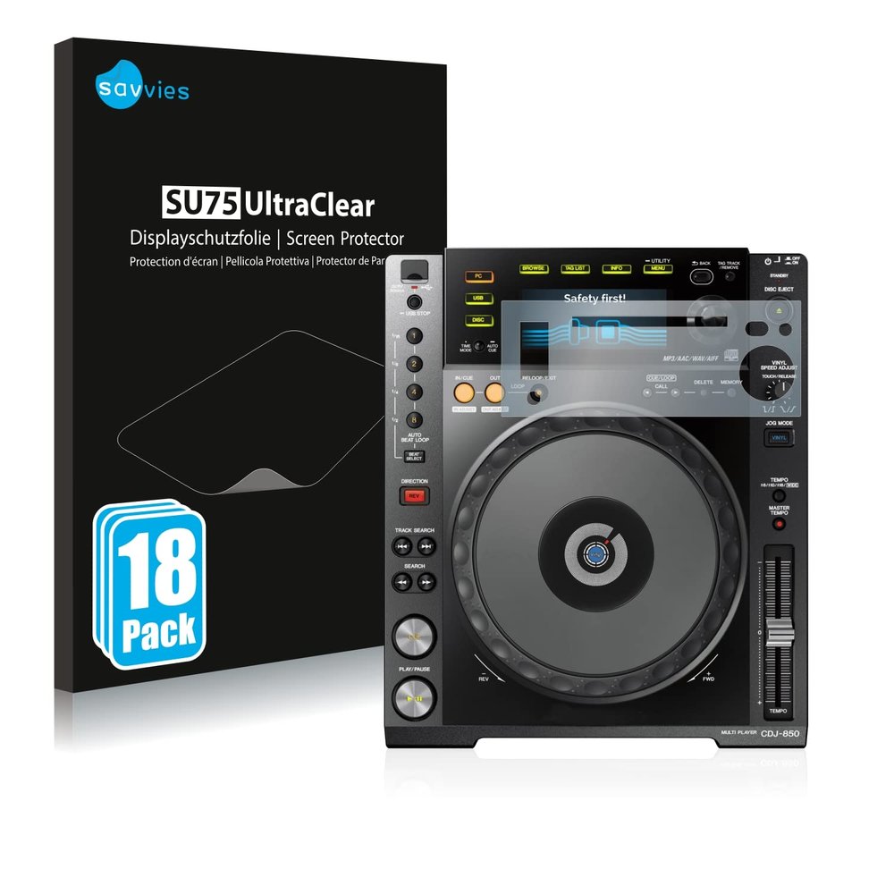 savvies Screen Protector compatible with Pioneer CDJ-850-K Protection Film Clear 18-Pack