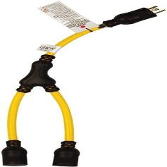 Cordset, Y-Splitter 2Ft of 12/3 STW Cable, Pri: 5-15P & Sec: (2) 5-15C