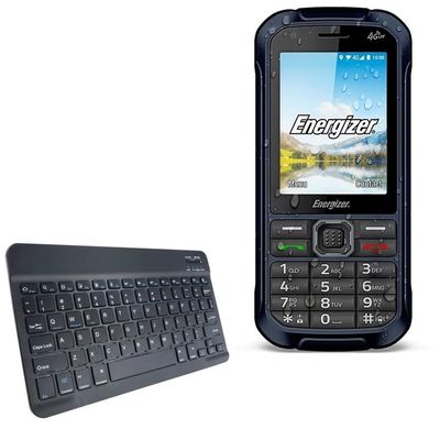 BoxWave Keyboard Compatible with Energizer Hardcase H280S - SlimKeys Bluetooth Keyboard, Portable Thin with Chiclet-Style Keys - Jet Black