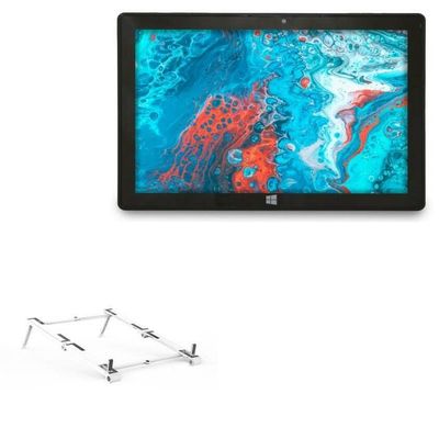 BoxWave Stand and Mount Compatible with Fusion5 FWIN232 PRO S2 - Pocket Aluminum Stand 3-in-1, Portable Multi Angle Viewing Riser - Metallic Silver