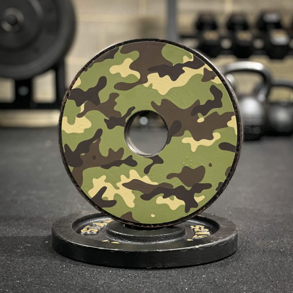 Plate Snacks Camo Stickers Vinyl Weight Decals - for Iron/Weight Plates-10 LB | Stickers Size 8.75"