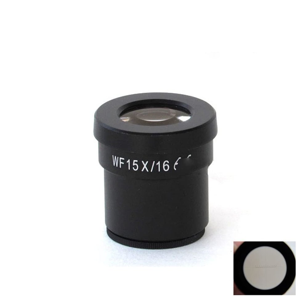 Microscope Kit WF10X WF15X WF20X Stereo Microscope Eyepiece Mounting Size 30mm Metal with Eyeguard Microscope Lens Adapters (Color : 1PC WF15X w Reticle)