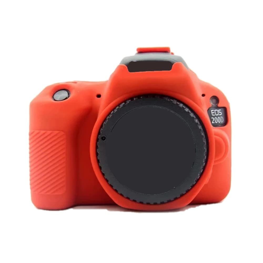 Camera Soft Silicone Case Bag Red Rubber Armor Skin Body Cover Protector for Canon EOS 200D camera
