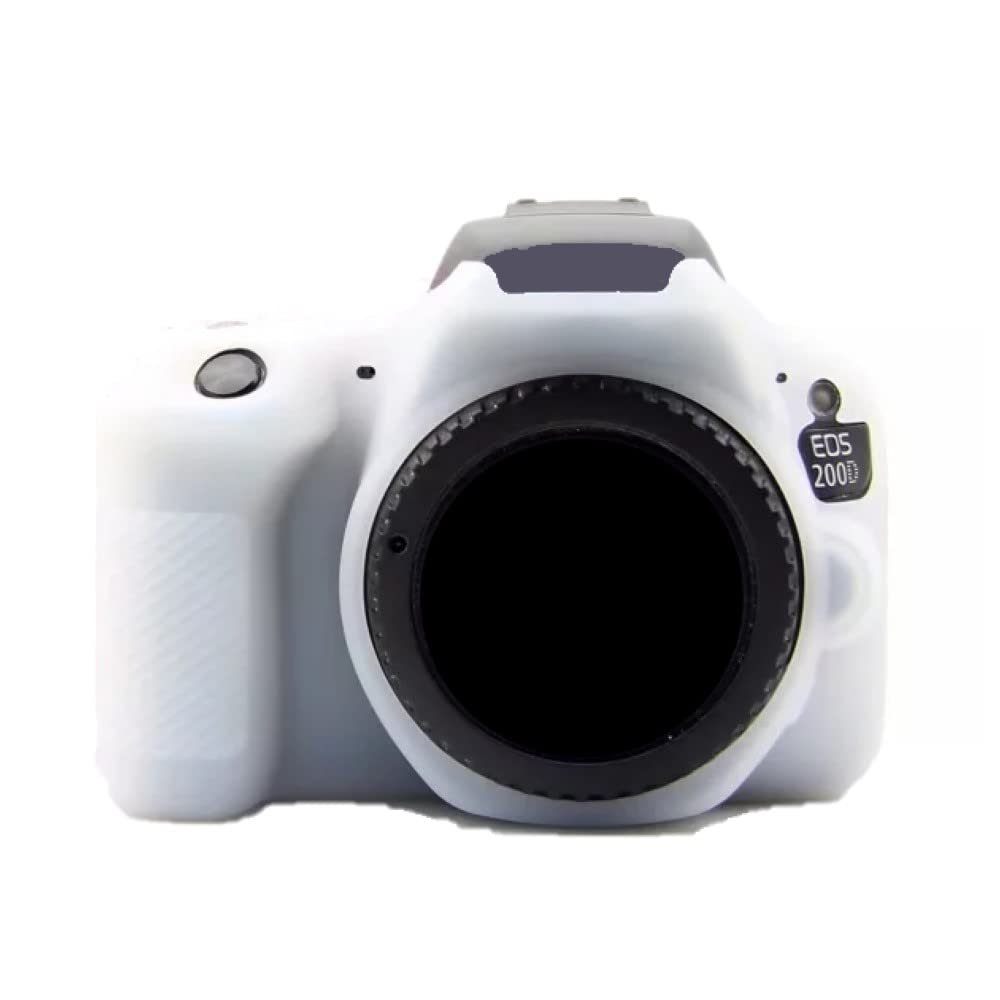 Camera Soft Silicone Case Bag White Rubber Armor Skin Body Cover Protector for Canon EOS 200D camera