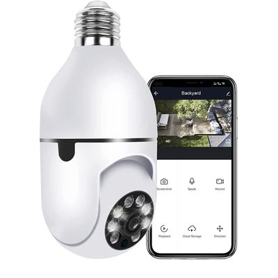 Bulb Security Camera 2.4GHz Wireless, 3602K Tuya Smart Indoor 3MP Camera, Full Color Night Vision & Motion Tracking, AI Human Detection, Audible Alarm, Alexa/Google Home, Solar Powered