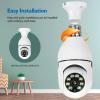Bulb Security Camera 2.4GHz Wireless, 3602K Tuya Smart Indoor 3MP Camera, Full Color Night Vision & Motion Tracking, AI Human Detection, Audible Alarm, Alexa/Google Home, Solar Powered view 2
