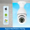 Bulb Security Camera 2.4GHz Wireless, 3602K Tuya Smart Indoor 3MP Camera, Full Color Night Vision & Motion Tracking, AI Human Detection, Audible Alarm, Alexa/Google Home, Solar Powered view 3