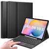 QYiiD TouchPad Keyboard Case for Galaxy Tab S6 10.5" 2019 (Model SM-T860/T865/T867), [Supports S Pen Charging] Magnetically Detachable Wireless Bluetooth Keyboard with PU Leather Stand Cover, Black view 1