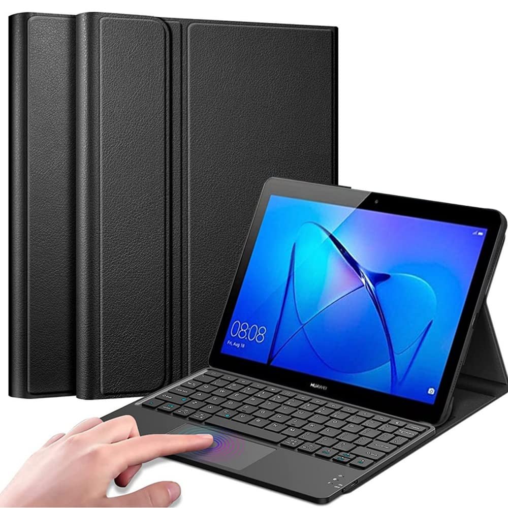QYiiD TouchPad Keyboard Case for Huawei MatePad T10/T10s 2020, Slim Lightweight Folio PU Leather Stand Case with Magnetically Detachable Wireless Keyboard for T10s 10.1" / T10 9.7" Tablet, Rosegold