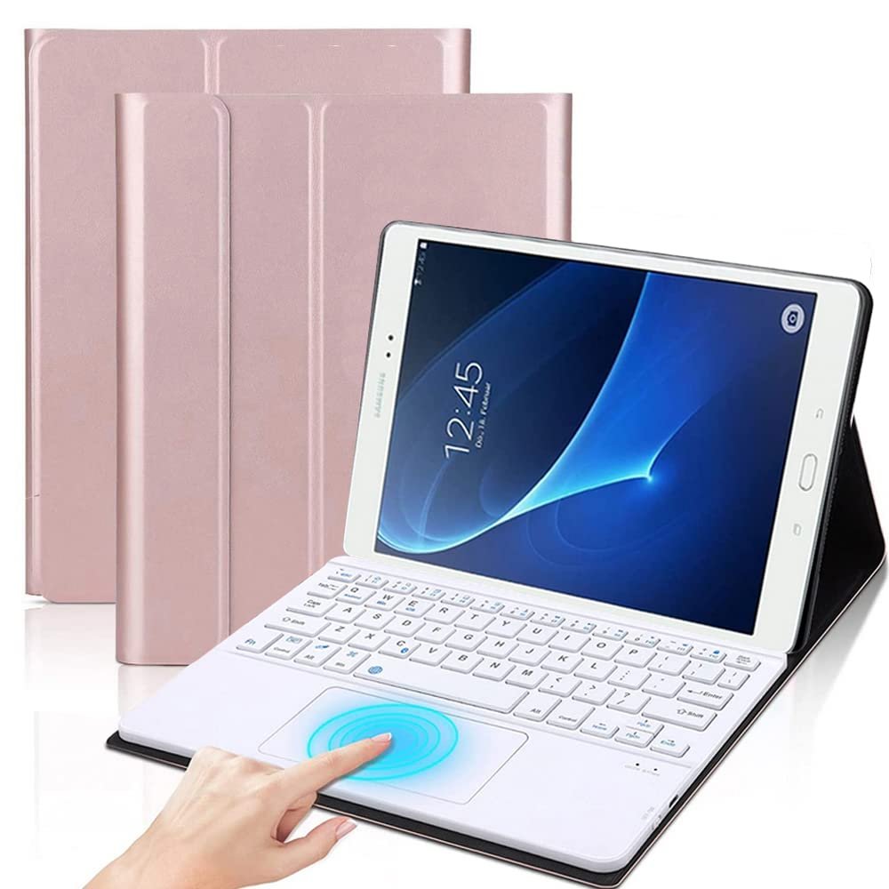 QYiiD TouchPad Keyboard Case for Galaxy Tab S4 10.5" 2018 SM-T830/T835, Magnetically Detachable Wireless Bluetooth Keyboard for Galaxy Tab S4 10.5 inch 2018 (SM-T830/T835/T837), Rosegold