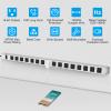 JUNNUJ Metal 16 Outlet Power Strip, Mountable Heavy Duty Power Strip, 1200J Surge Protector Wall Mount Screws Outlet with Switch, Gaming Desk Strips Wide Spaced 15A 125V 1875W, 10 FT 14AWG Power Cord view 2