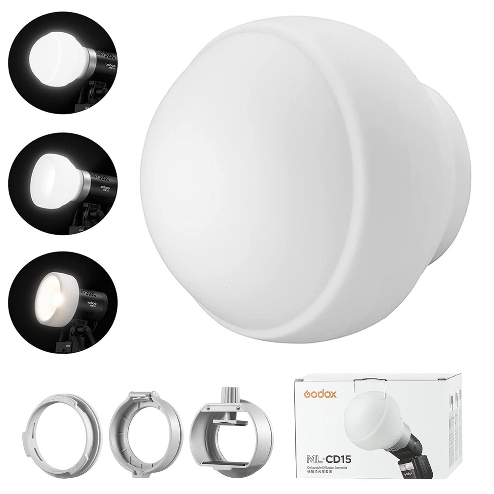 Godox ML-CD15 Camera Flash Diffusion Dome for Godox V1 V860III V860II V850II TT685II TT600 TT560II TT520II TT660 ML30 ML30Bi ML60 ML60Bi AD100PRO AD200PRO AD300PRO AD400PRO