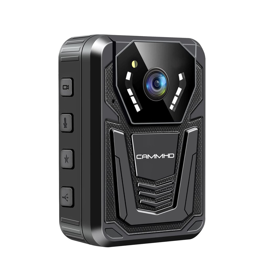 CAMMHD F6 64GB 4K Body Camera, Work 12-14Hrs and Ultra Night Vision, Waterproof Body Cameras with Audio and Video Recording H.265 Video Code Police Body Camera for Law Enforcement