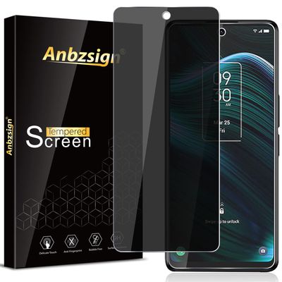 Anbzsign [2 Pack TCL Stylus 5G (2022) Privacy Screen Protector, Anti-Spy 9H Hardness Tempered Glass