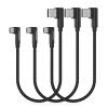 aceyoon [3 Pack Right Angle USB Type C Charger Cable, 0.6ft Braided 90 Degree Elbow Charger Dual L Shape USBC Cable for iPhone 15 Pro Max Plus, Samsung Galaxy S9 S10, Pixel 2 3 3XL, P30 P20 Mate20 view 1