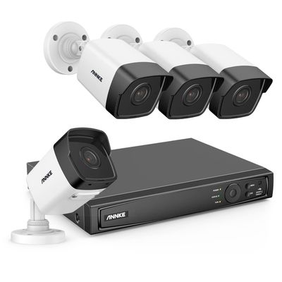 ANNKE H800 8CH Bullet PoE Security Camera System with 8MP NVR, 4X 5MP Outdoor IP Camera, Audio Recording, H.265+, EXIR 2.0 Night Vision, IP67 Weatherproof, 24/7 Video Surveillance(NO HDD Included)