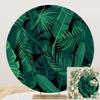 DORCEV Diameter 6.5ft Green Palm Leaves Round Backdrop Cover Tropical Leaves Botanical Plants Photography Background Jungle Safari Theme Background for Summer Hawaiian Travel Circle Backdrop view 1