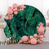 DORCEV Diameter 6.5ft Green Palm Leaves Round Backdrop Cover Tropical Leaves Botanical Plants Photography Background Jungle Safari Theme Background for Summer Hawaiian Travel Circle Backdrop view 3