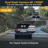 Fitcamx 4K Dual Cam Suitable for Toyota Tundra 2017 2018 2019 2020 2021 & Sequoia 2017-2022 Limited SR5 Platinum, OEM Look, Front 2160P Rear 1080P HD Video, Loop Recording WiFi, G-Sensor 128GB Card view 3