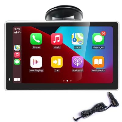 7 Inch Touchscreen Monitor for Wireless Apple Carplay and Android Auto Built-in Two Speakers Car Stereo Multimedia Player with Bluetooth, Mirror Link, Dash or Windshield Mounted