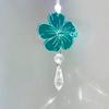 Hibiscus Hawaiian Flower Car Charm, Pink Crystal Suncatcher, Rearview Mirror Car Accessories, Cute Boho Interior Decor, New Car Gift For Her (Red, Clear) view 2