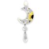 Floral Crescent Moon Car Charm, Sunflower Crystal Suncatcher, Auto Rear View Mirror Accessories, BOHO Minimalist Dainty Decor, New Car Gift (Flower - Purple, Crystal - Clear) view 1