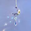 Floral Crescent Moon Car Charm, Sunflower Crystal Suncatcher, Auto Rear View Mirror Accessories, BOHO Minimalist Dainty Decor, New Car Gift (Flower - Purple, Crystal - Clear) view 4