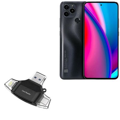 BoxWave Smart Gadget Compatible with BLU G91s - AllReader SD Card Reader, microSD Card Reader SD Compact USB - Jet Black