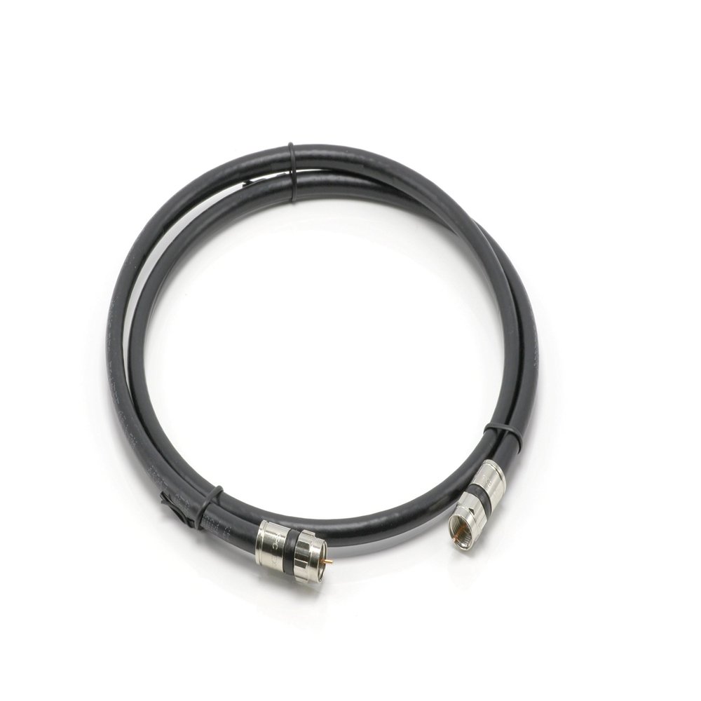THE CIMPLE CO 1.5 FT Solid Copper Coaxial Cable - RG6 Coax with Connectors, F81/RF, Digital Coax for Audio/Video, Cable TV, Antenna, Internet, & Satellite - Black, 1.5 Feet (0.4 Meter)