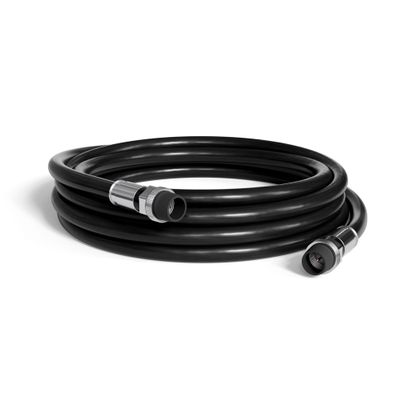 THE CIMPLE CO Coaxial Cable, 1.5 FT, Weatherproof Rubber Boot, Indoor/Outdoor TV Cable, High Speed Internet, Dual Shield, Satellite, Antenna, CATV, RG6, 0.45 Meter, Black