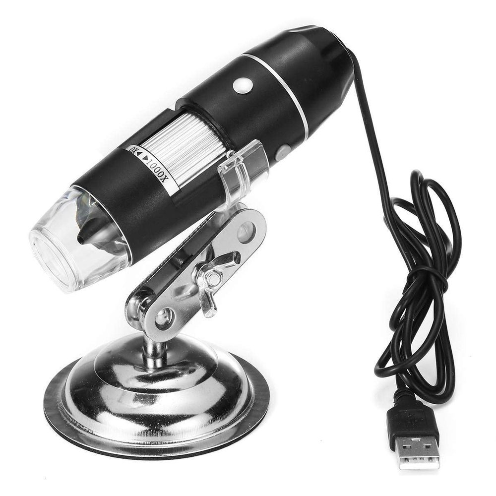 Microscope Accessories Kit 0-1600X 2MP 3 in 1 USB Type C LED Adjustable Microscope Handheld Portable Digital Microscope Microscope Slides (Magnification : 1000X)