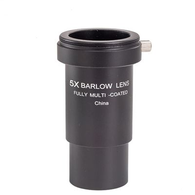 Microscope Accessories Kit Universal Metal 1.25 Inches 5X Extender Telescope Double 5X Lens Black Color Microscope Slides (Color : 5X Alloy Barlow Lens)