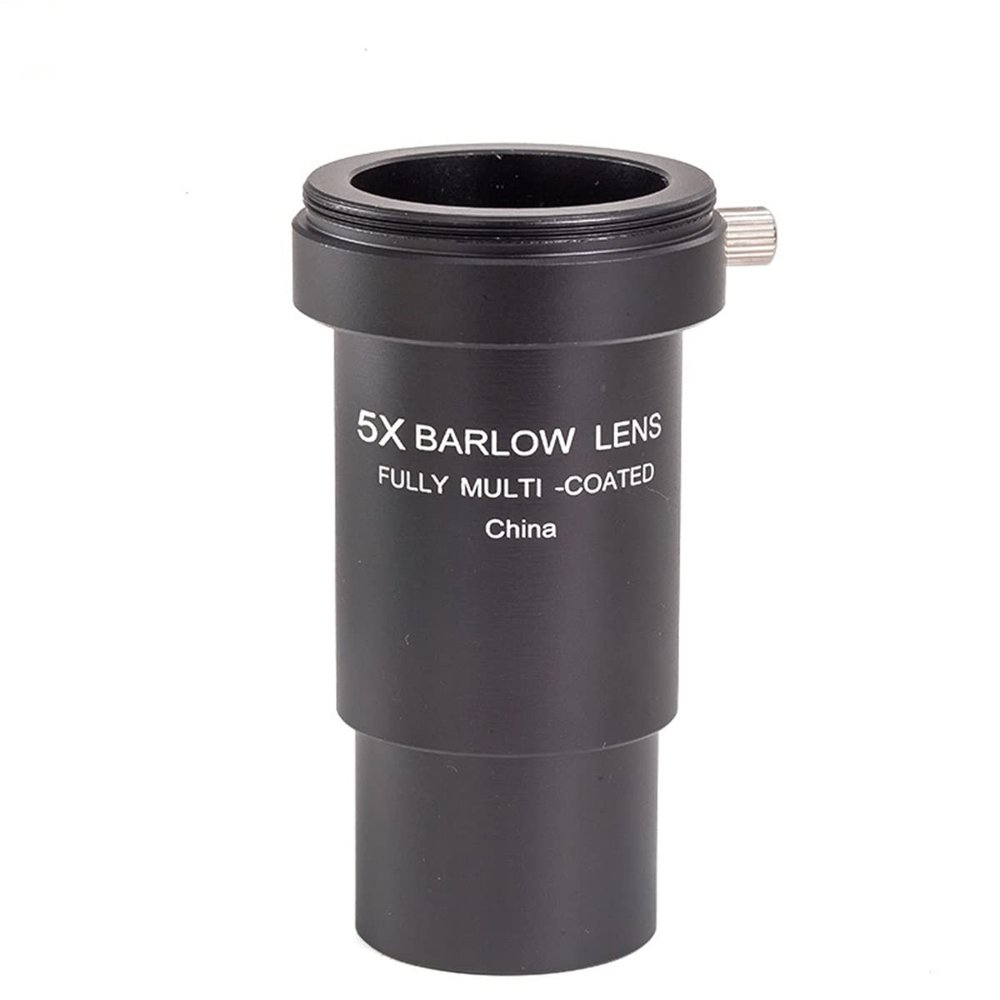 Microscope Accessories Kit Universal Metal 1.25 Inches 5X Extender Telescope Double 5X Lens Black Color Microscope Slides (Color : 5X Alloy Barlow Lens)