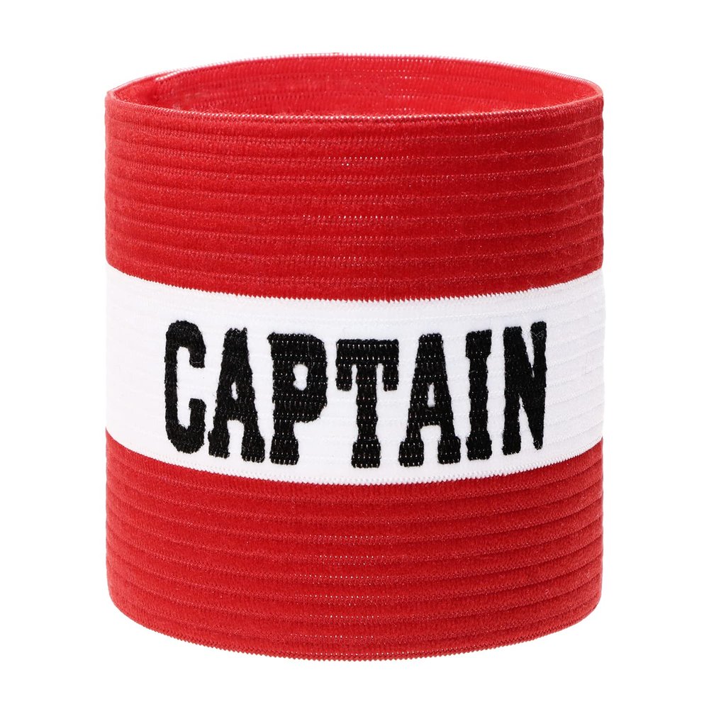 ONLYKXY Captain Armbands 9x30CM/3.54x11.81inch Adjustable Leader Armband for Soccer Basketball Volleyball School Team Competition Coach Players Wrist Arm Bands (Red+White, 1)