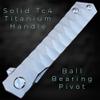 Damascus Pocket Folding Knife, Solid Titanium Handle, 67 Multi Layers Damascus VG10 Steel Tanto Blade (Silver XT Beast Bundle) view 4