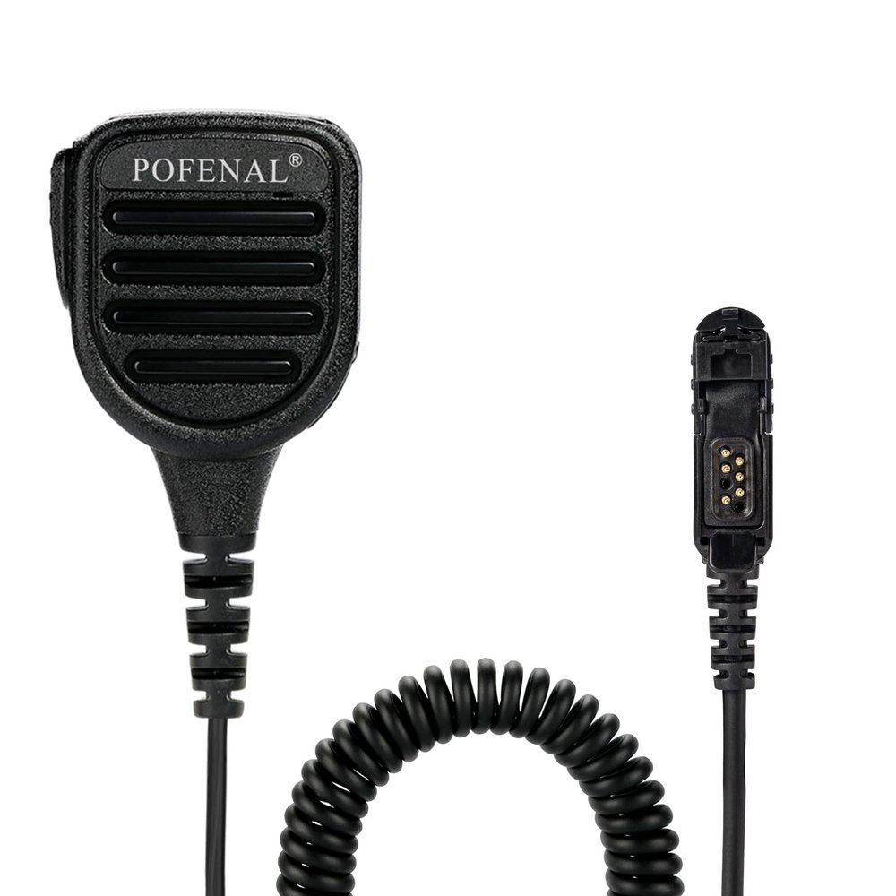 POFENAL Waterproof Motorola Radio Speaker Mic for XPR3500e/XPR3300e - Remote Shoulder Microphone with 3.5mm Jack & Noise-Canceling, DMR Radio Accessories(Black)