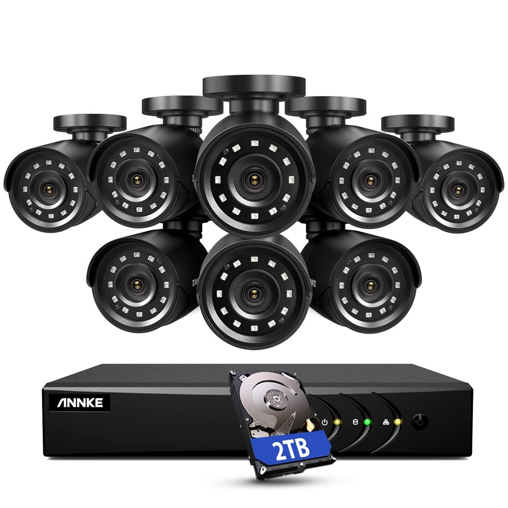 ANNKE 8 Channel CCTV Camera Systems 1080P, H.265+ 5MP Lite DVR and 8  1080P FHD Weatherproof HD-TVI Bullet Cameras, 2TB Surveillance Hard Drive, Smart Playback, Email Alert with Snapshots