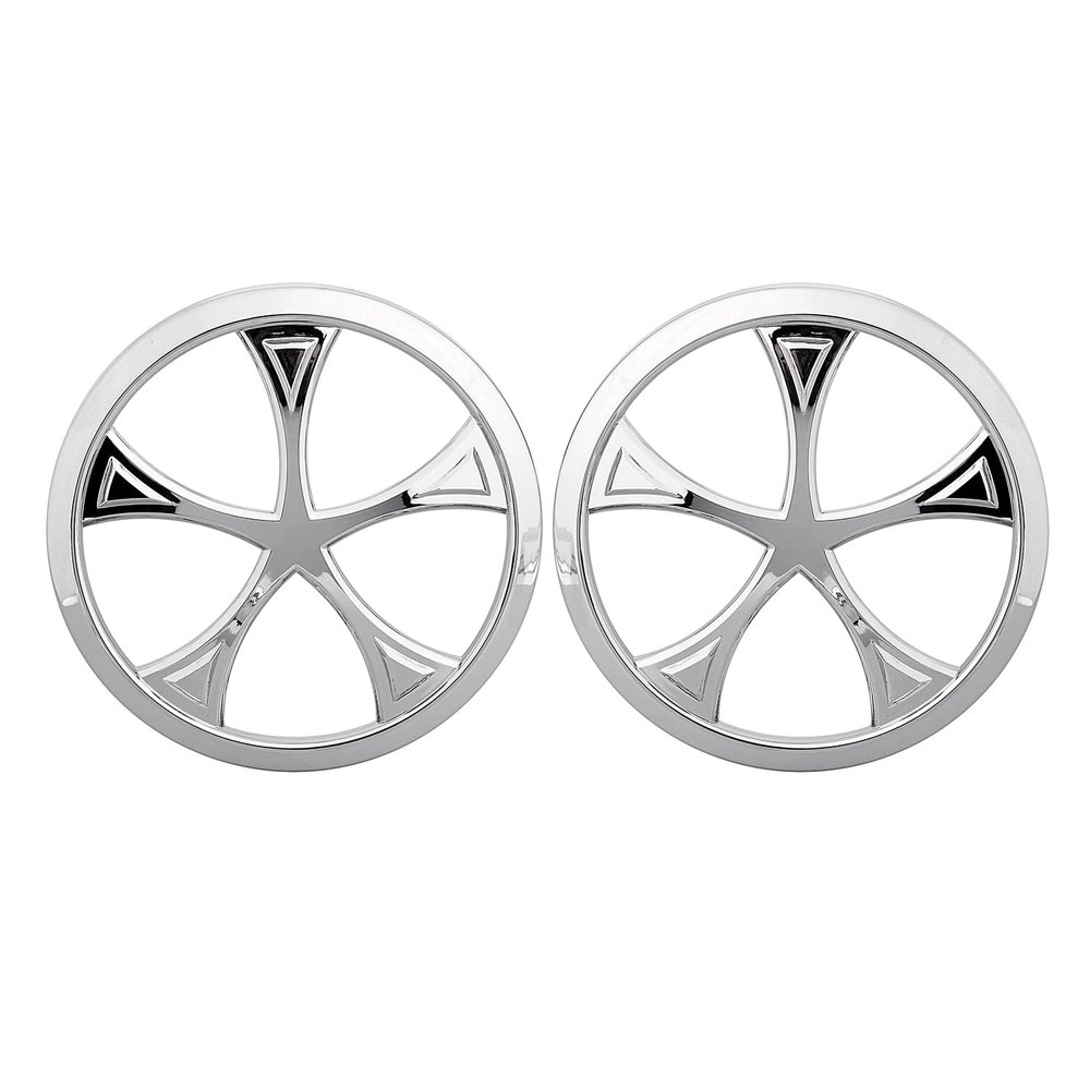 YDLMT 2 Pcs Chrome Motorcycle Front Speaker Grill Trim Cover Fit for Harley Touring Electra Street Glide Ultra Limited FLHTK FLHX 2014-2023