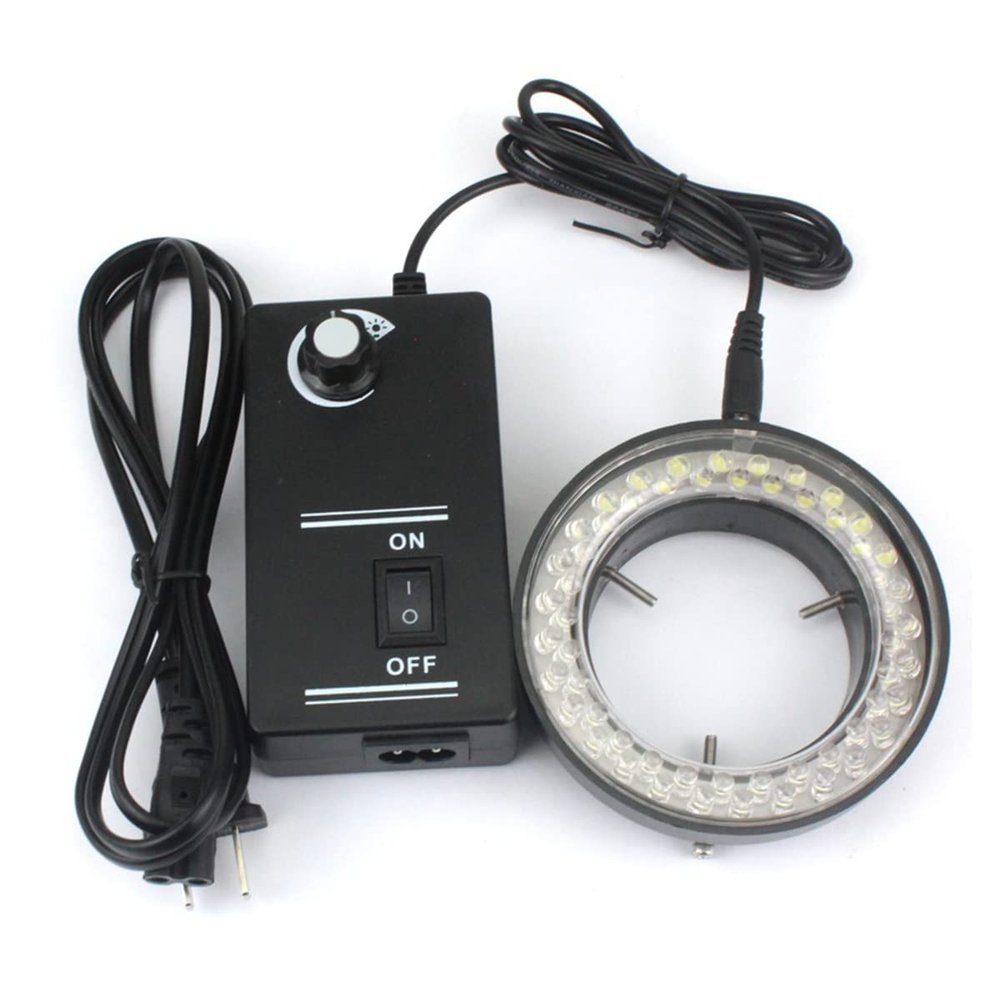 Microscope Kit Microscope 56 LED Ring Light Illuminator Lamp 0-100% Adjustable Lamp LED Circle Light for Trinocular Stereo Zoom Microscope Microscope Lens Adapters (Color : 56LED Black)
