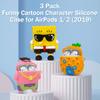 [3 Pack] Funny Airpod Case for AirPod 2/1, 3D Cartoon Character Cute Airpods 1&2 Case Kawaii AirPods 1/2 Cover for Men Boys Gift Protective Silicone Case with Keychain Accessories view 2