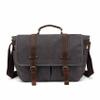 Baolab Waterproof Canvas Camera Bag with Shockproof Padded for DSLR SLR Camera Case Vintage Leather Shoulder Bag Work,Trave (Grey) view 1