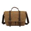 Baolab Waterproof Canvas Camera Bag with Shockproof Padded for DSLR SLR Camera Case Vintage Leather Shoulder Bag Work,Trave (Khaki) view 1