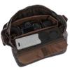 Baolab Waterproof Canvas Camera Bag with Shockproof Padded for DSLR SLR Camera Case Vintage Leather Shoulder Bag Work,Trave (Khaki) view 2
