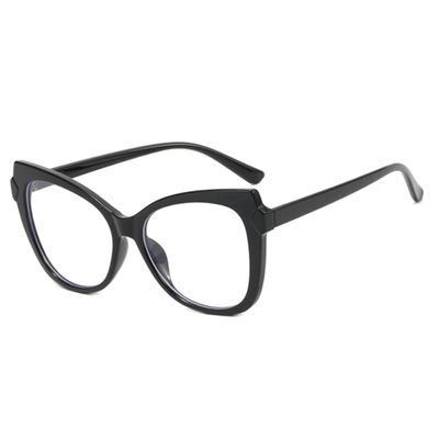 bullabulling Cat Eye Reading Glasses for Women Oversized Stylish Blue Light Blocking Glasses (black, 3.50, multiplier_x)