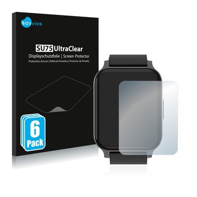 savvies Screen Protector Compatible with Fitonme Zwart Protection Film Clear 6-Pack