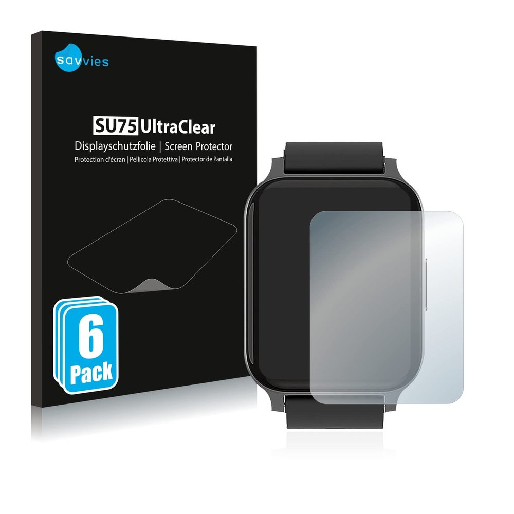 savvies Screen Protector Compatible with Fitonme Zwart Protection Film Clear 6-Pack