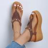 ZBYY Women's Platform Wedges Heel Sandals Summer Wedge Flip Flops Sandals Slip On Elastic Ankle Strap Party Dress Shoes view 4