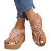 ZBYY Women's Platform Wedges Heel Sandals Summer Wedge Flip Flops Sandals Slip On Elastic Ankle Strap Party Dress Shoes view 1