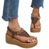 ZBYY Women's Platform Wedges Heel Sandals Summer Wedge Flip Flops Sandals Slip On Elastic Ankle Strap Party Dress Shoes view 1