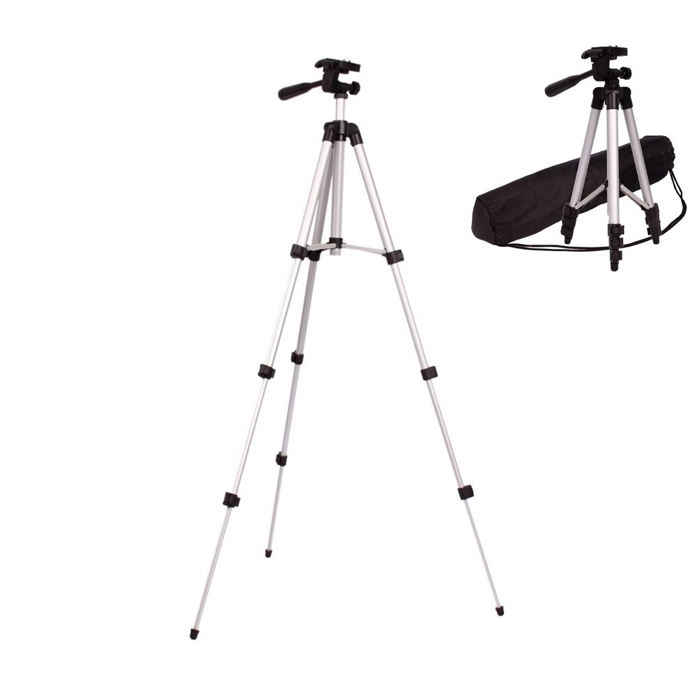 Ample Professional Flexible Aluminum Tripod Black Heavy Duty Aluminum Twin Tube with Carrying Bag